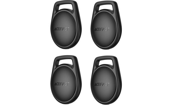 ACEFAST S2 4Pcs Keychain Button Type Tracker Anti-Lost Device Bluetooth-Compatible Key Wallet Finder for iOS - Black
